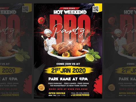 Free BBQ Party Flyer Template (PSD)