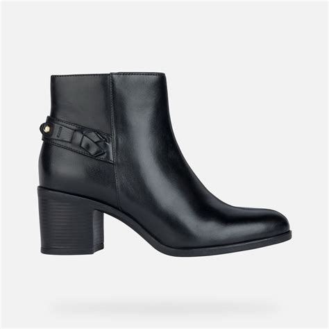 Geox NEW ASHEEL A Medium Heel Ankle Boots Black Woman Geox