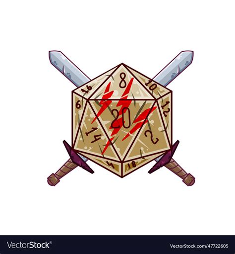 Dice D20 For Playing Dnd Royalty Free Vector Image