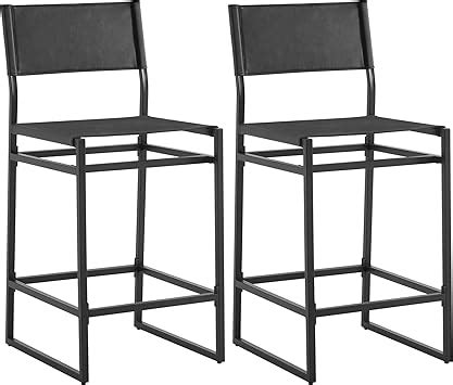 Amazon Watson Whitely Faux Leather Counter Height Bar Stools Set