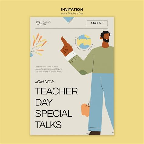 Free Psd World Teacher S Day Invitation Template