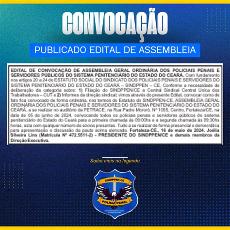 Publicado O Edital De Convoca O De Assembleia Geral Ordin Ria