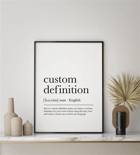 Custom Definition Print, Dictionary Artwork, Custom Word Print, Word ... 