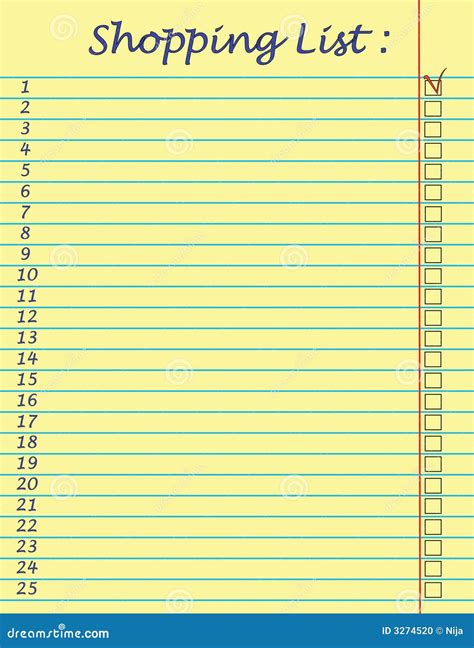 Shopping List Stock Photo - Image: 3274520