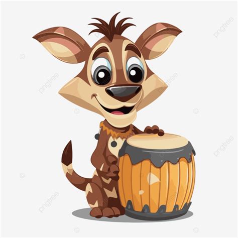 Bongo Clipart Cartoon Dog With A Large Drum Vector Bongo Clipart