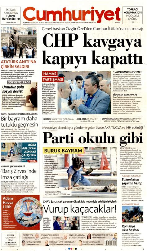 Cumhuriyet Gazetesi Cumhuriyet Man Et Oku Haberler Haziran