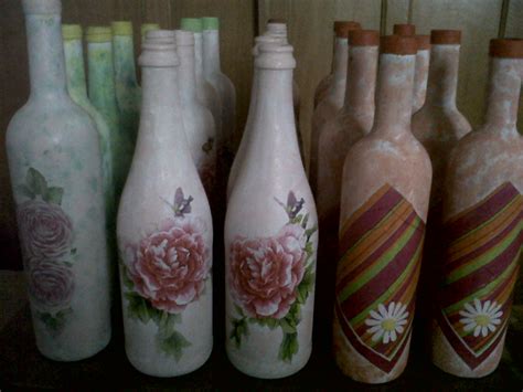 Smicasa Botellas Con Decoupage