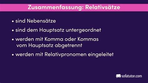 Relativsatz Definition Zusammenfassung Easy Schule