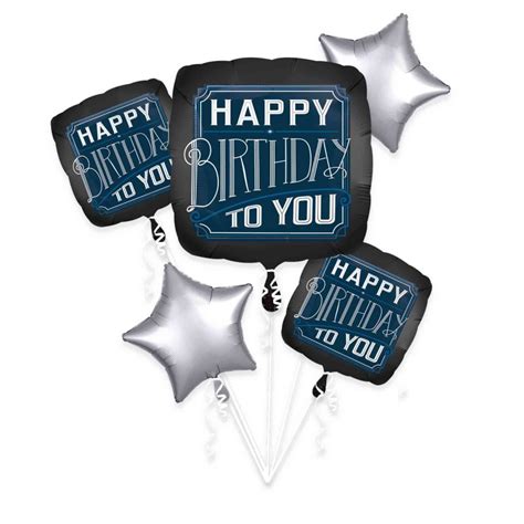 Happy Birthday Man Bouquet Shaped Balloons Pack Of 5