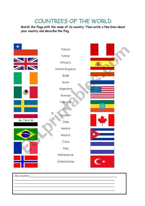 Countries And Flags ESL Worksheet By Ta AR