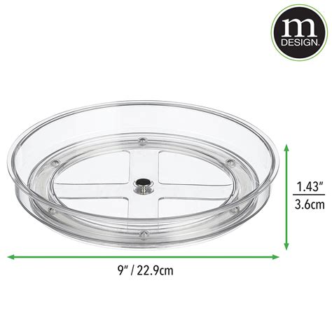 Mdesign Plastic Lazy Susan Turntable Spinner For Kitchen And Bathroom