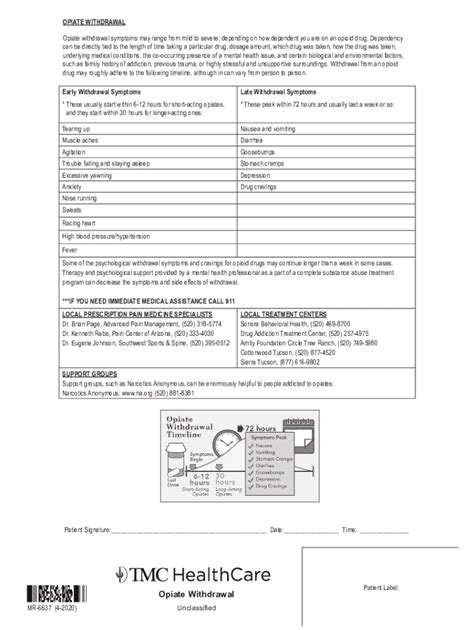 Completable En línea The Clinical Opiate Withdrawal Scale COWS Fax