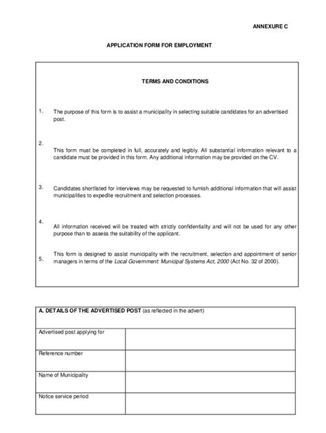 Fillable Online Annexure C Application Form Fill Online Printable