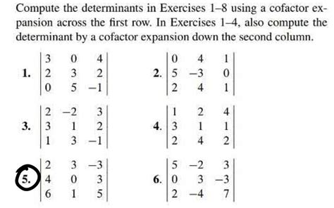 Solved Compute The Determinants In Exercises 1−8 Using A