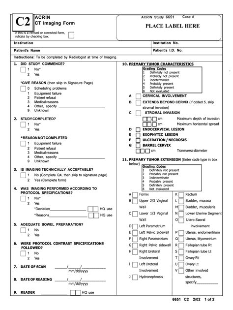 Fillable Online Acrin C Form Acrin Fax Email Print Pdffiller