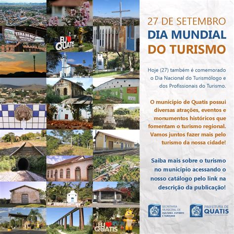 27 De Setembro É Dia De Que - 27 DE SETEMBRO - DIA MUNDIAL DO TURISMO – Prefeitura Municipal de Quatis