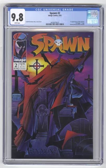 SPAWN 2 CGC 9 8 nm m image bande dessinée Todd McFarlane 1er violateur