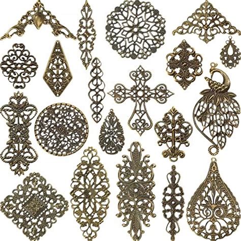 Ph Pandahall 120pcs Filigree Metal Embellishments 19 Style