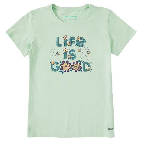 Life Is Good Women S Short Sleeve Daisy Bees Crusher Tee L