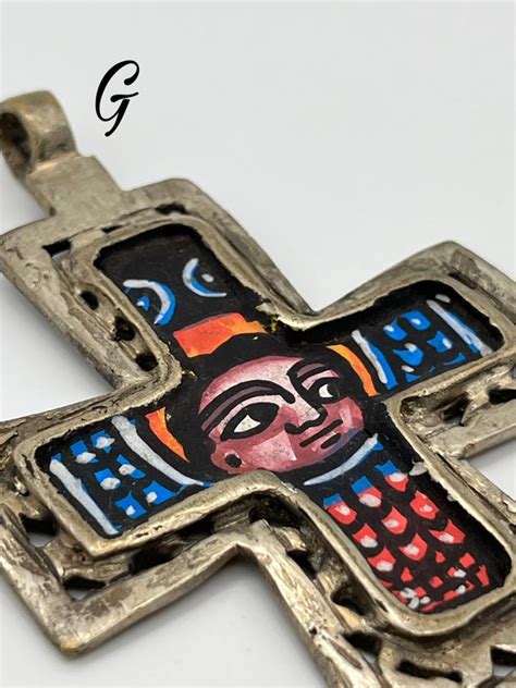 Silver Ethiopian Coptic Icon Pendant Silver Ethiopia Gem