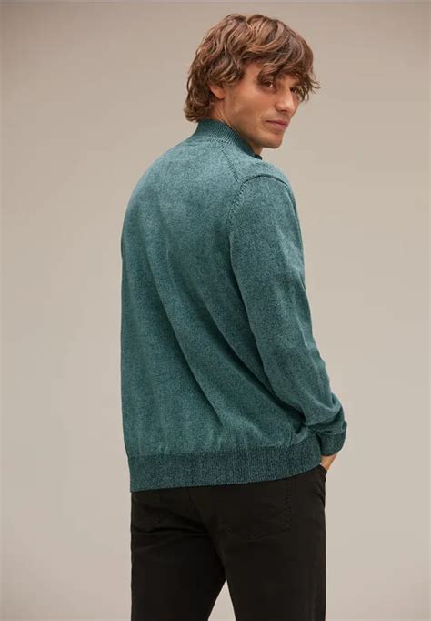 STREET ONE Cardigan Doux Pour Hommes En Vert STREET ONE