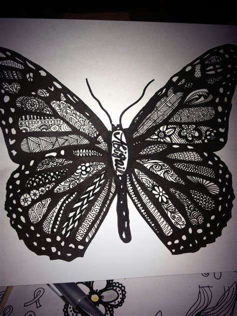 Zentangle Butterfly Drawing Love Drawings Line Art Drawings Ink