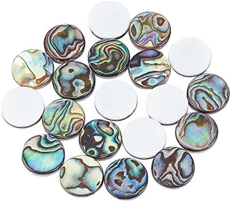 20pcs 12mm Natural Abalone Shell Cabochons Abalone Shell Flat Coin