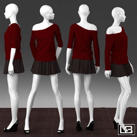 Shop window Woman Mannequin 001 3D Model $79 - .max .obj .fbx - Free3D