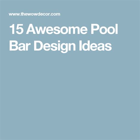 15 Awesome Pool Bar Design Ideas Pool Bar, Pool Time, Cool Pools, Tub ...