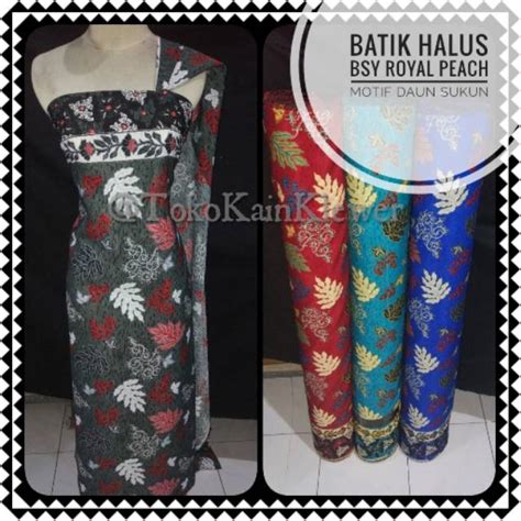 Jual Kain Batik Halus Bsy Royal Peach Motif Daun Sukun Kain Batik