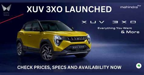 Mahindra Xuv 3xo Price Colour Specification And Availability