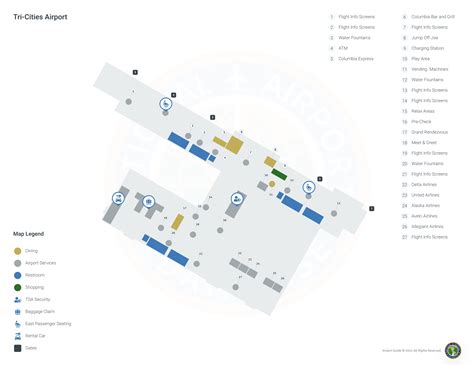 Tri-Cities Airport Pasco (PSC) | Terminal maps | Airport guide