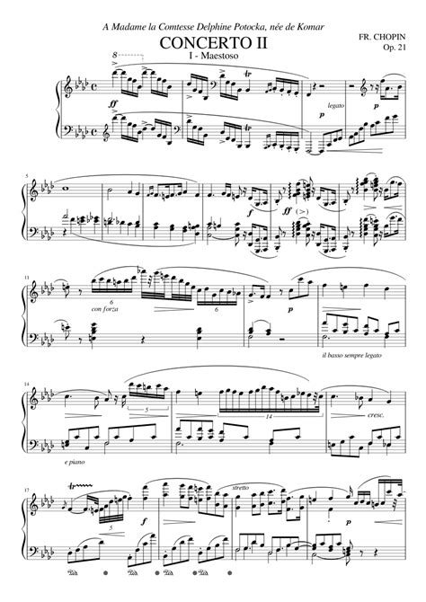 Chopin Concerto No 2 In F Minor I Maestoso Piano Solo Sheet