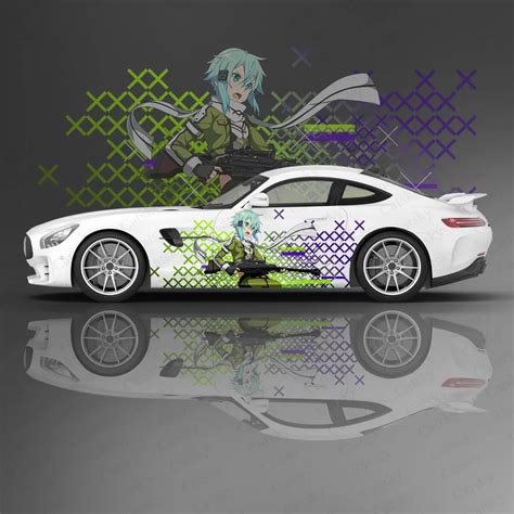 Anime Sinon K L Sanat Online Araba Sticker Kartma Kaput Kap V Cut Vinil