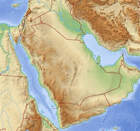 Relief map of the Arabian Peninsula : MapPorn