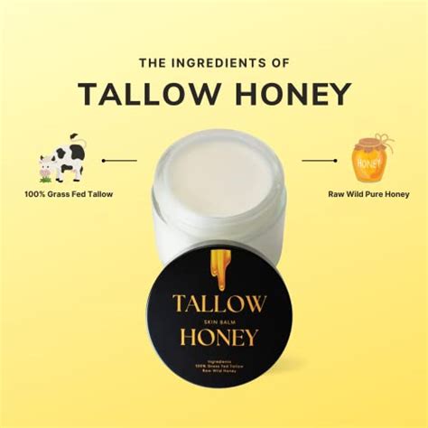 Tallow Honey Skin Balm Oz Organic Grass Fed Beef Tallow Raw