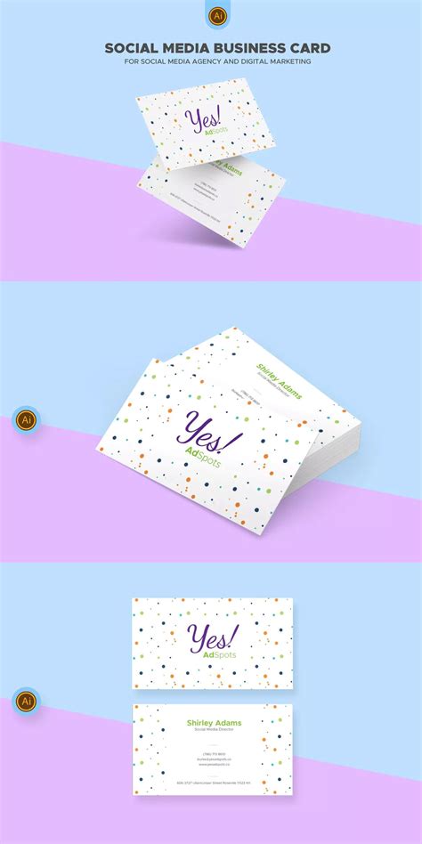 Social Media Business Cards Template