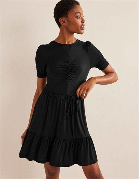 Ruched Bust Jersey Mini Dress Black Boden Uk