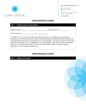 Fillable Online DENTAL IMPLANT CONSENT FORM Patient Fax Email Print