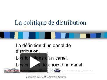 PPT La Politique De Distribution PowerPoint Presentation Free To