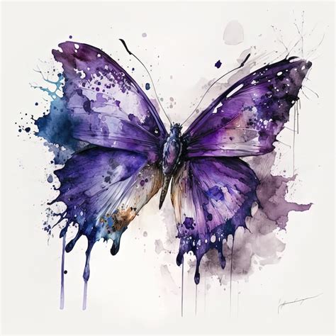 Premium Photo | A butterfly with purple wings and purple wings.