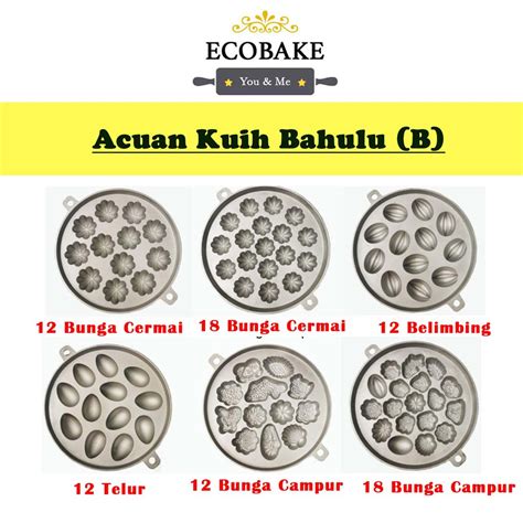 Acuan Kuih Bahulu Bahulu Mould Aluminium Bulat Besar Bunga