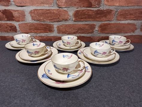 Porcelana Rosenthal Kronach Else Trio Elphenbei Goryczka Niebieska