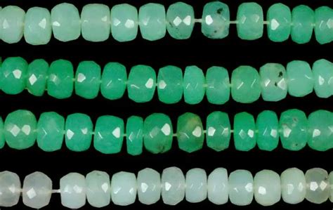 Chrysoprase Faceted Rondells Exotic India Art