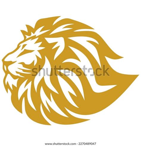 Lion Head Gold Logo Vector Design Stock Vector Royalty Free