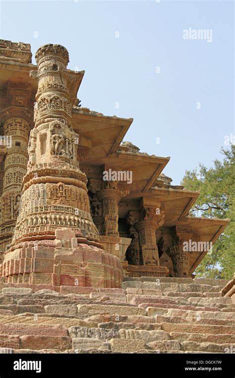 A Stone Carved Pillar And Lotus Petal Dome Surya Mandir The Sun