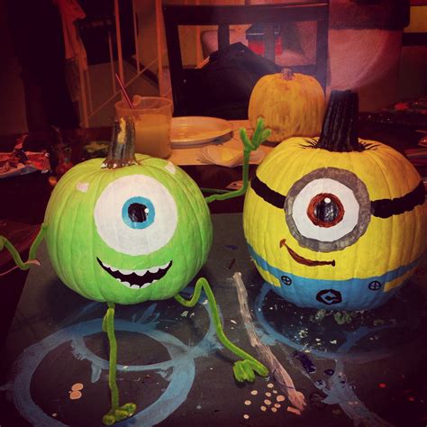 Mike Wazowski Pumpkin Painting