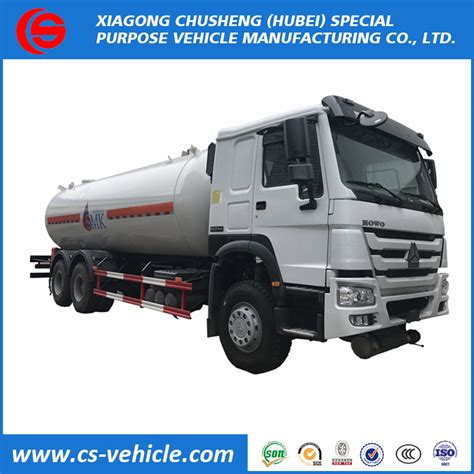 Wheels Howo X L Lpg Gas Tanker Truck Tons Lpg Bobtail M