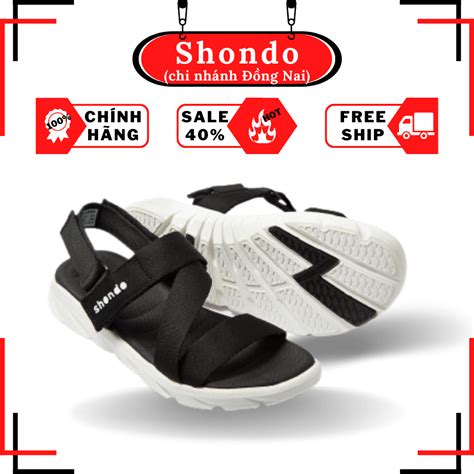 [SALE] Giày Sandals Nam Nữ SHONDO F6 Sport - F6S003 - Màu đen đế trắng ...