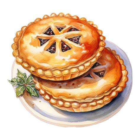 Premium PSD Mince Pie Foods Illustration Watercolor Style Ai Generated